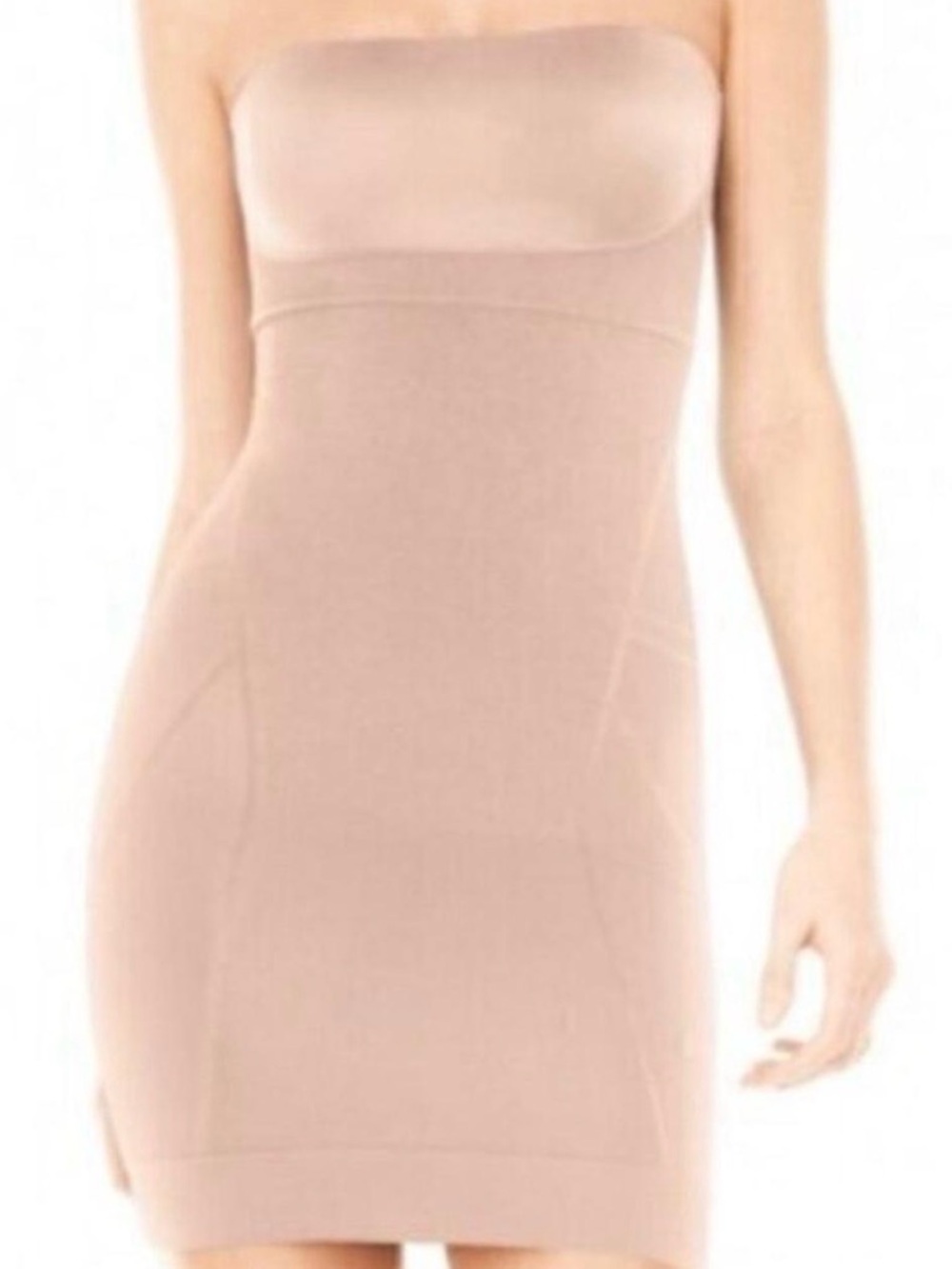 Spanx Slimmer & Shine Slip Womens XL Beige Nude Strapless Shapewear Body Shaper